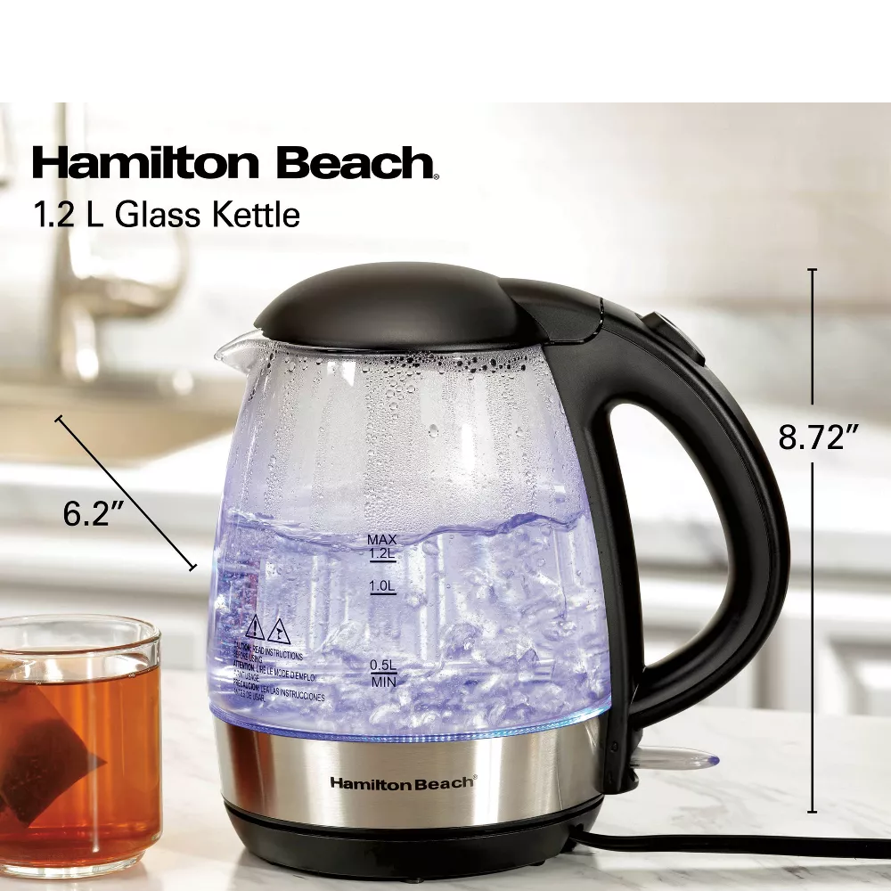 Hervidor de agua de vidrio 1.2L Hamilton Beach