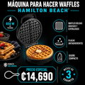 Máquina para hacer waffles 650W Hamilton Beach
