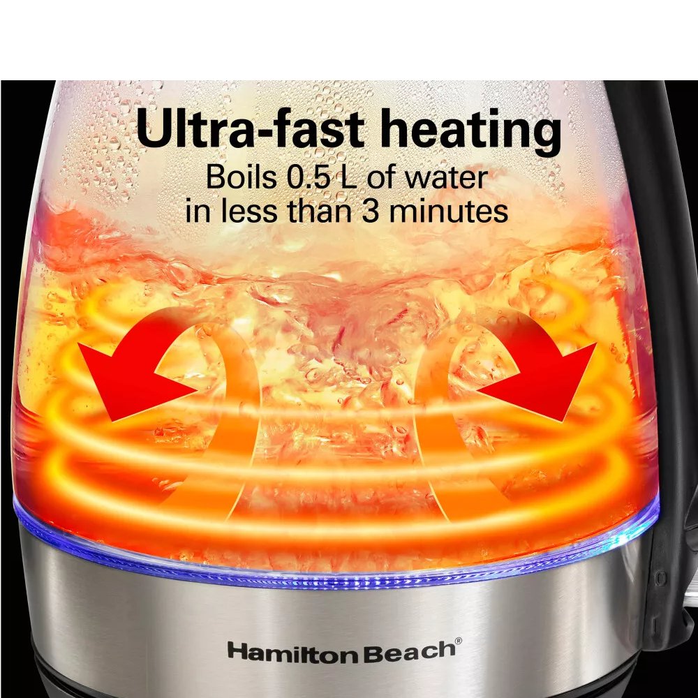 Hervidor de agua de vidrio 1.2L Hamilton Beach