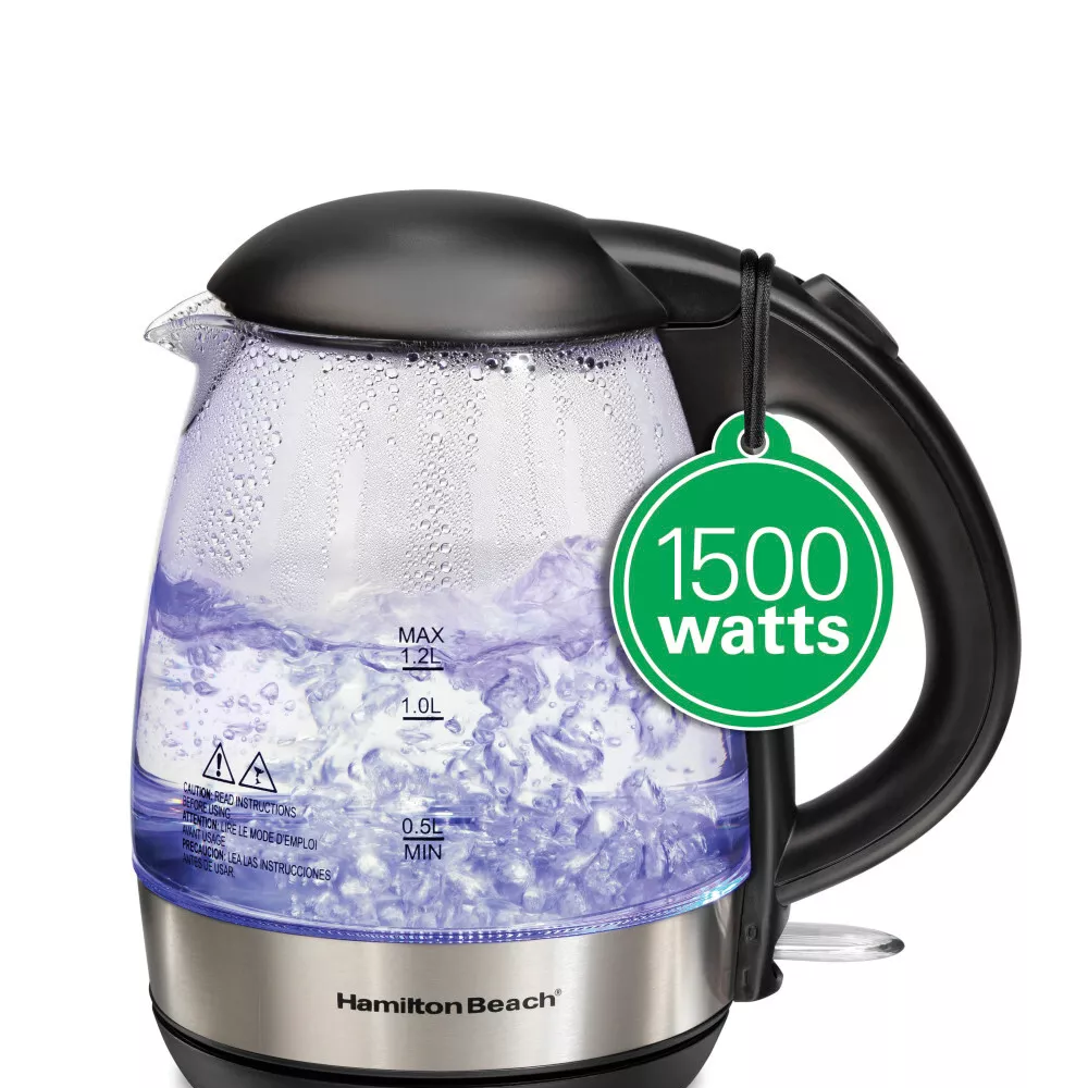 Hervidor de agua de vidrio 1.2L Hamilton Beach