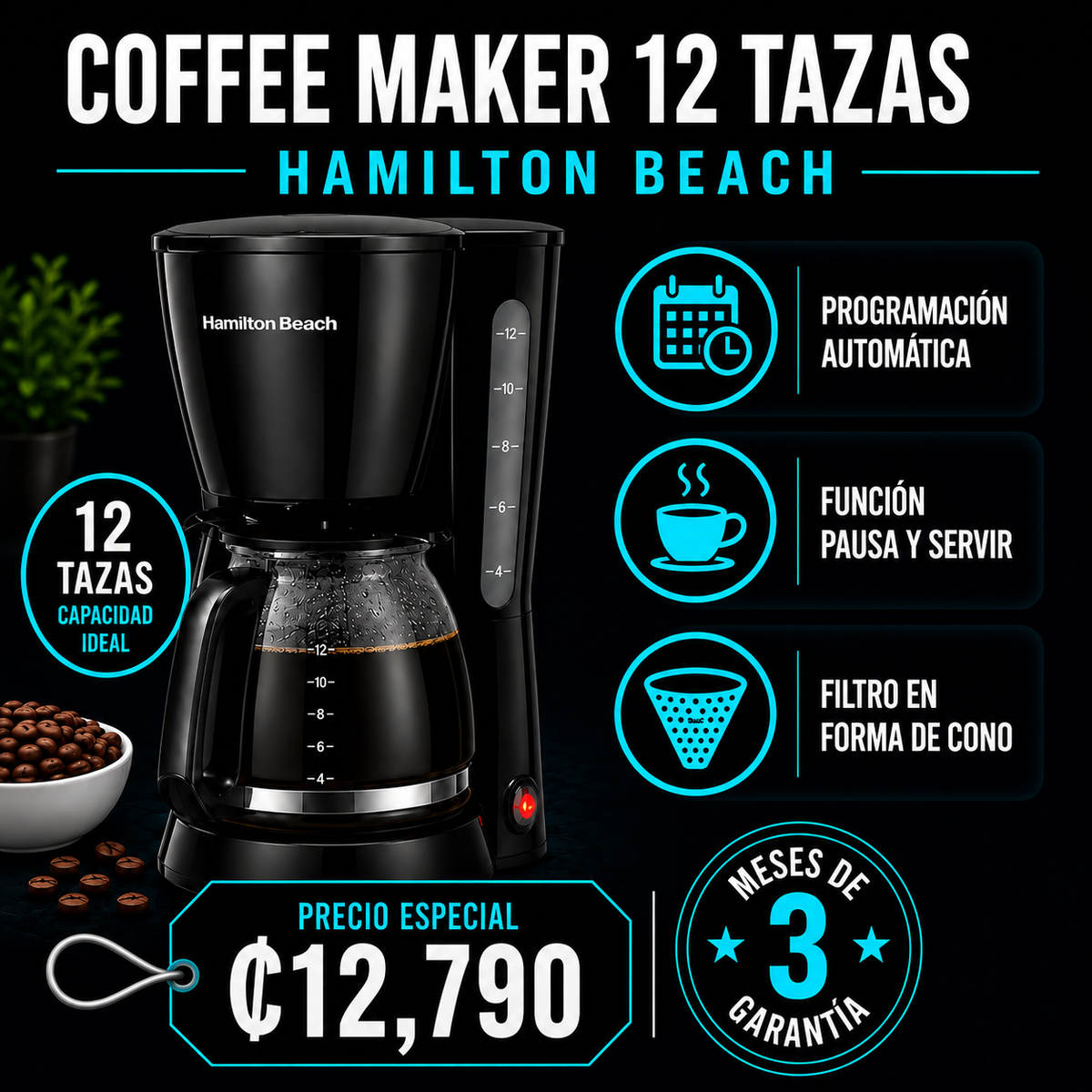 Coffee Maker 12 tazas Hamilton Beach