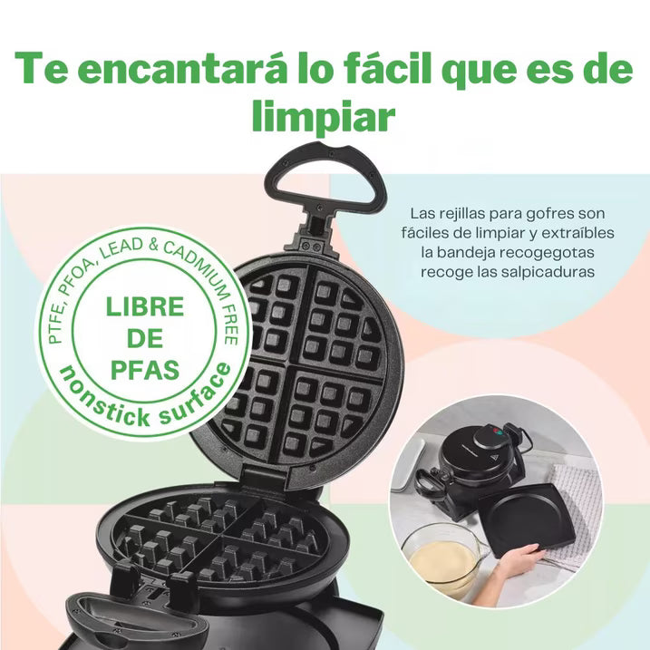 Máquina para waffles giratorio 800W Hamilton Beach