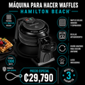 Máquina para waffles doble giratorio 1300W Hamilton Beach