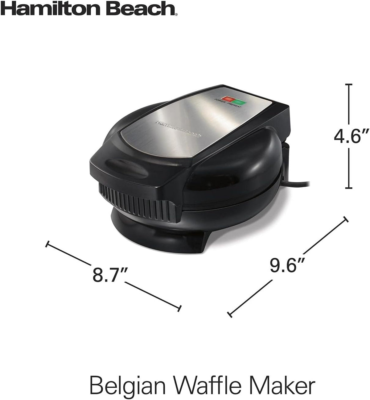 Máquina para hacer waffles 650W Hamilton Beach