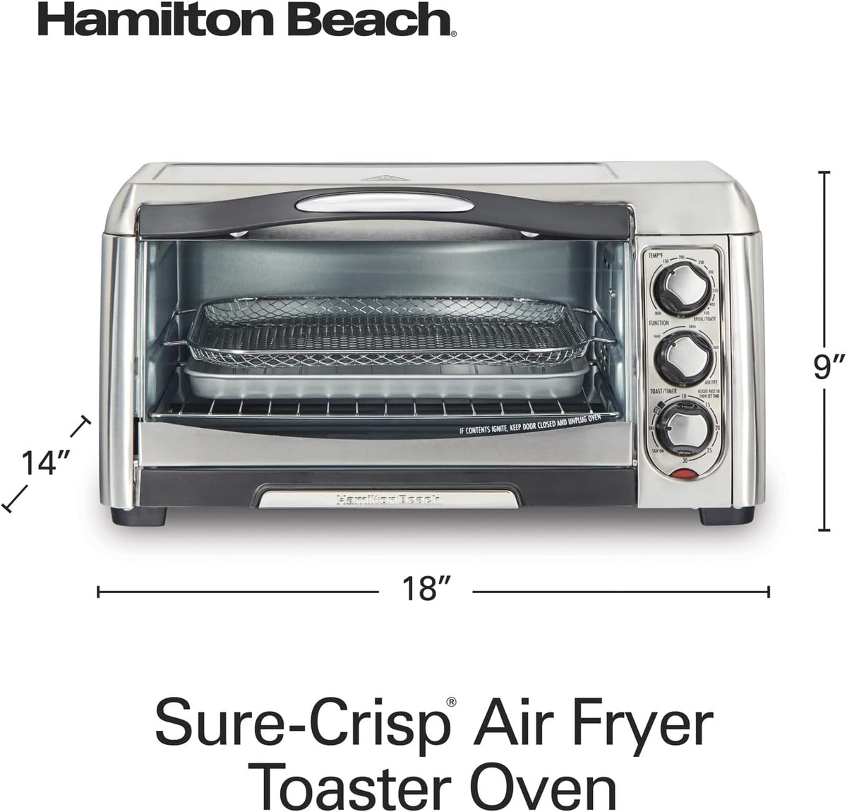 Horno Tostador eléctrico 1400W Hamilton Beach