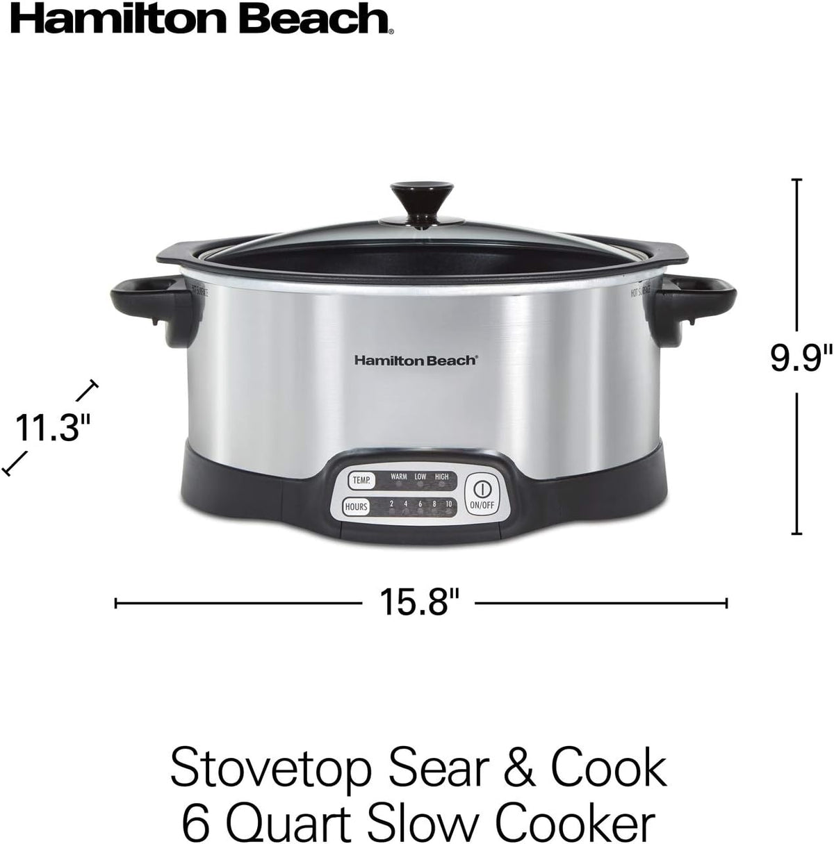 Olla de cocción lenta Digital Programable 5.7L Hamilton Beach