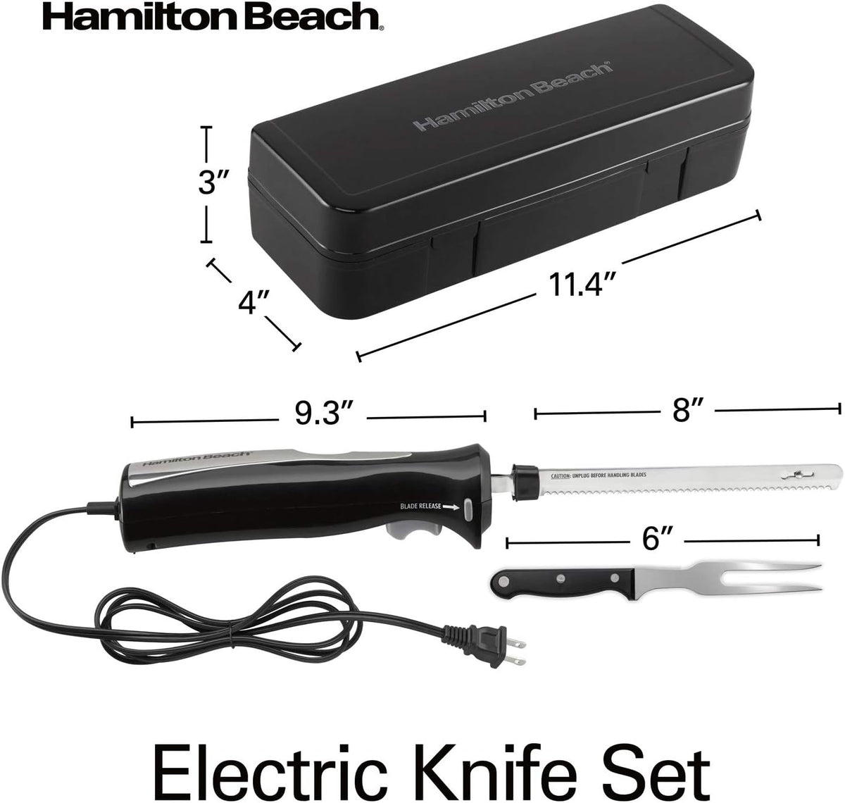 Cuchillo eléctrico para carnes o pan 120W Hamilton Beach