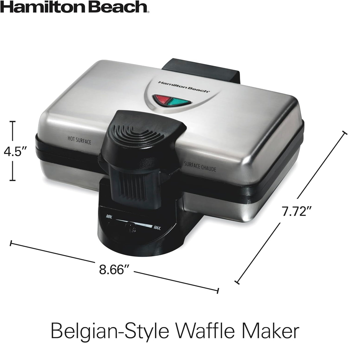 Máquina para hacer waffles doble 700W Hamilton Beach