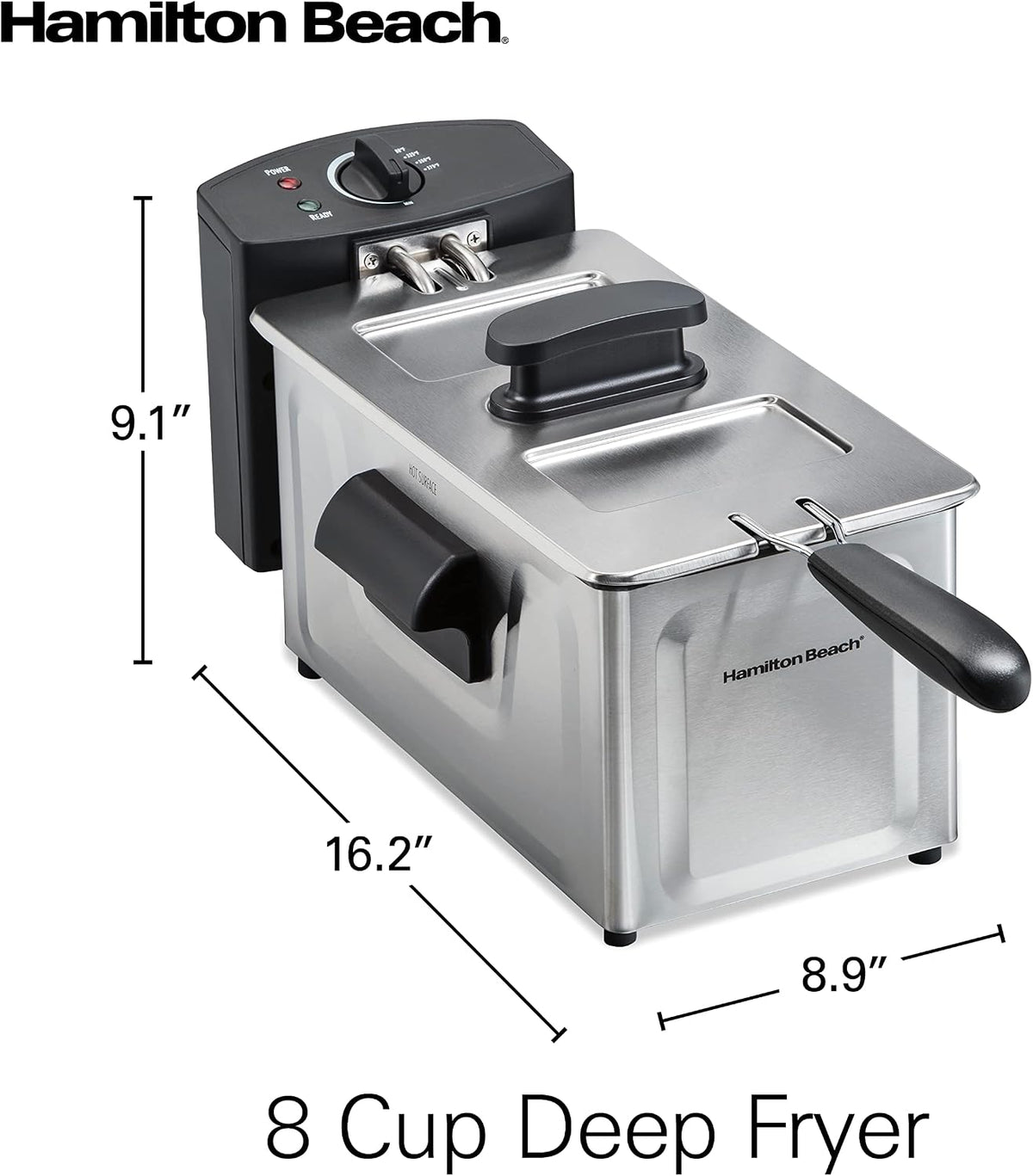 Freidora de aceite 8 tazas 1500W Hamilton Beach