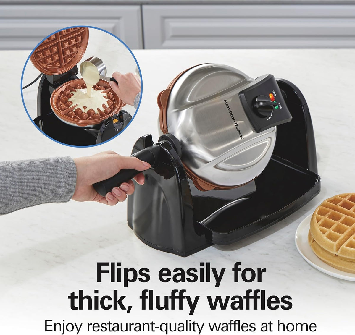 Máquina para waffles giratorio Hamilton Beach