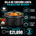 Olla de cocción lenta 5.7L Hamilton Beach