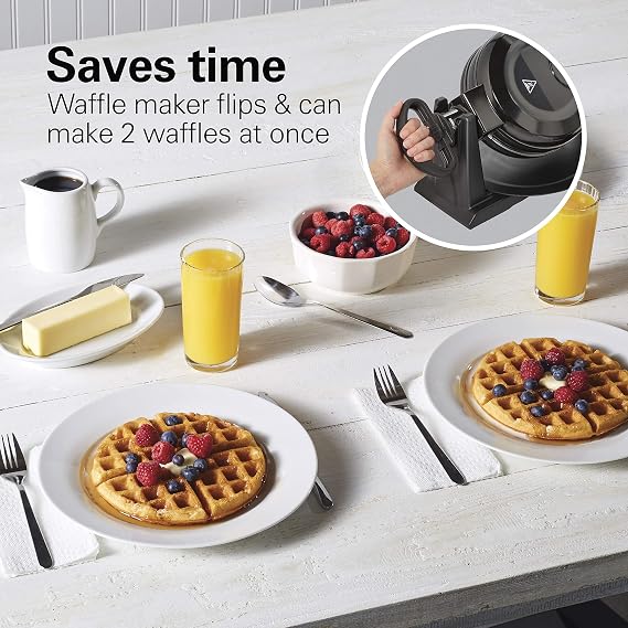 Máquina para waffles doble giratorio 1300W Hamilton Beach