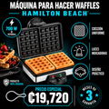 Máquina para hacer waffles doble 700W Hamilton Beach