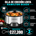 Olla de cocción lenta Digital Programable 5.7L Hamilton Beach