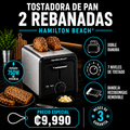 Tostadora de pan 2 rebanadas Hamilton Beach